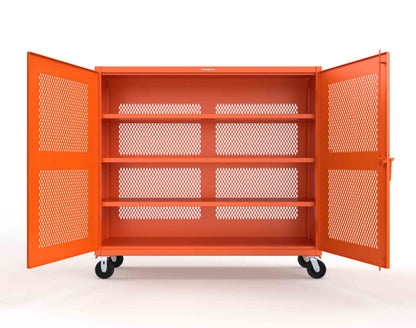 Extreme Duty 12 GA Fully-Ventilated Mobile Cabinet with 3 Shelves - 72 In. W x 24 In. D x 68 In. H - 65-VB-243-CA-2009