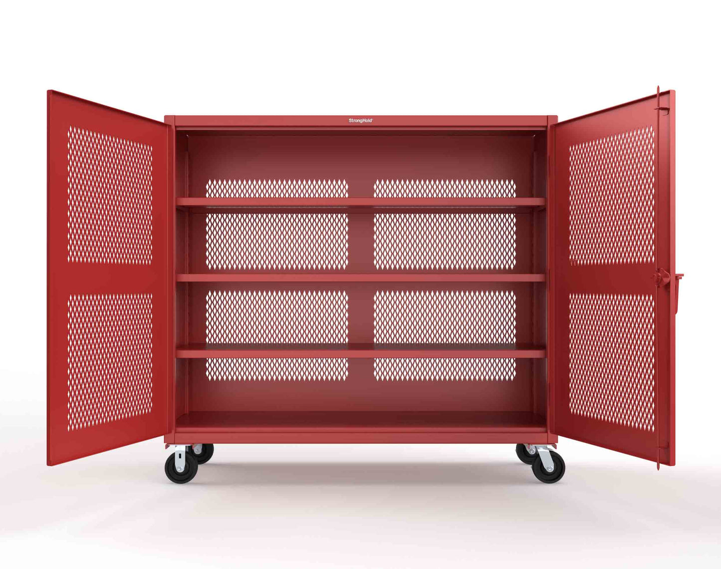 Extreme Duty 12 GA Fully-Ventilated Mobile Cabinet with 3 Shelves - 72 In. W x 24 In. D x 68 In. H - 65-VB-243-CA-3001