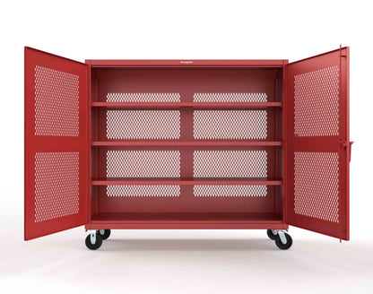 Extreme Duty 12 GA Fully-Ventilated Mobile Cabinet with 3 Shelves - 72 In. W x 24 In. D x 68 In. H - 65-VB-243-CA-3001