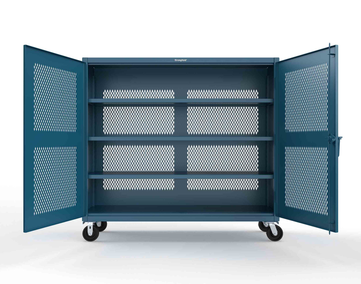 Extreme Duty 12 GA Fully-Ventilated Mobile Cabinet with 3 Shelves - 72 In. W x 24 In. D x 68 In. H - 65-VB-243-CA-5001