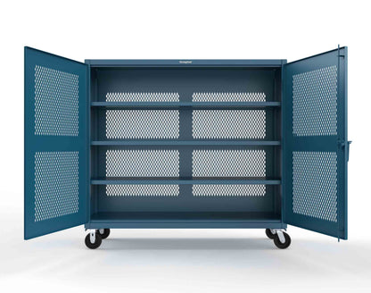 Extreme Duty 12 GA Fully-Ventilated Mobile Cabinet with 3 Shelves - 72 In. W x 24 In. D x 68 In. H - 65-VB-243-CA-5001