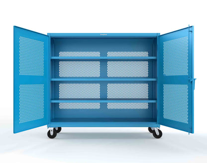 Extreme Duty 12 GA Fully-Ventilated Mobile Cabinet with 3 Shelves - 72 In. W x 24 In. D x 68 In. H - 65-VB-243-CA-5012