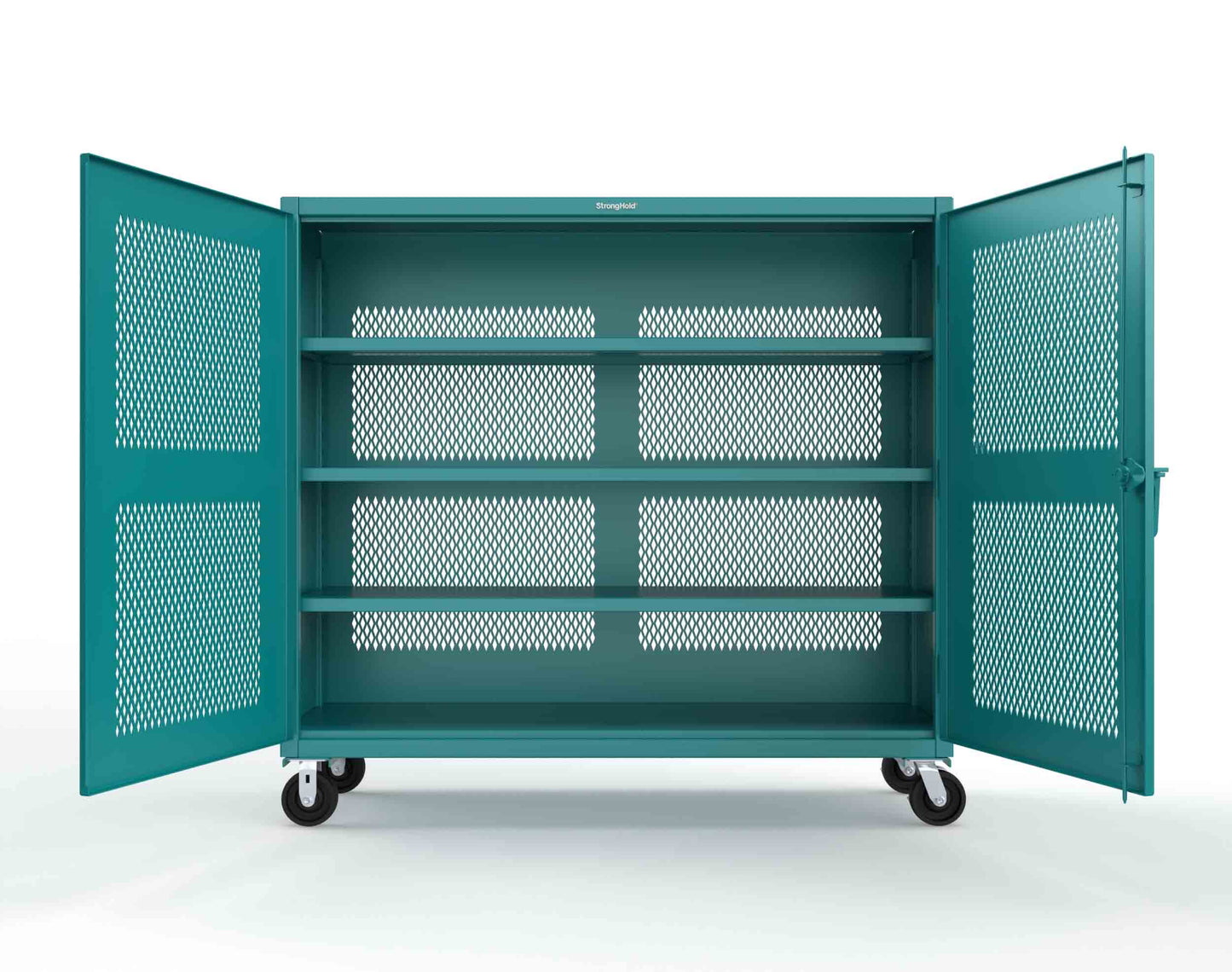 Extreme Duty 12 GA Fully-Ventilated Mobile Cabinet with 3 Shelves - 72 In. W x 24 In. D x 68 In. H - 65-VB-243-CA-5021