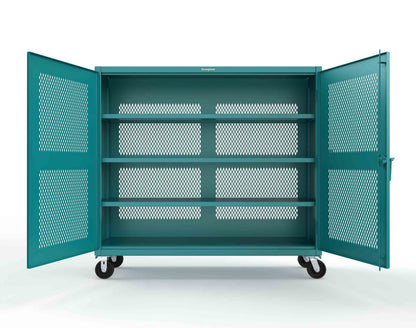 Extreme Duty 12 GA Fully-Ventilated Mobile Cabinet with 3 Shelves - 72 In. W x 24 In. D x 68 In. H - 65-VB-243-CA-5021