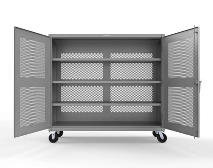 Extreme Duty 12 GA Fully-Ventilated Mobile Cabinet with 3 Shelves - 72 In. W x 24 In. D x 68 In. H - 65-VB-243-CA-7037