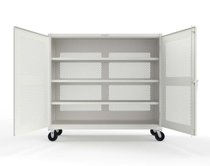 Extreme Duty 12 GA Fully-Ventilated Mobile Cabinet with 3 Shelves - 72 In. W x 24 In. D x 68 In. H - 65-VB-243-CA-9003