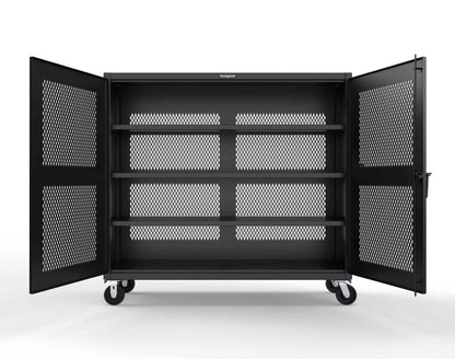 Extreme Duty 12 GA Fully-Ventilated Mobile Cabinet with 3 Shelves - 72 In. W x 24 In. D x 68 In. H - 65-VB-243-CA-9005