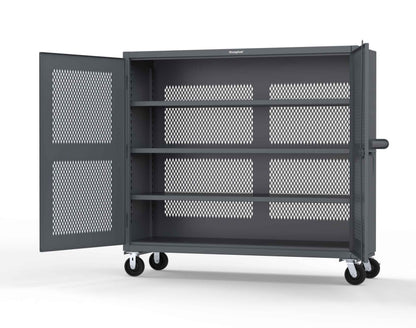 Extreme Duty 12 GA Fully-Ventilated Mobile Cabinet with 3 Shelves - 72 In. W x 24 In. D x 68 In. H - 65-VB-243-CA-7024