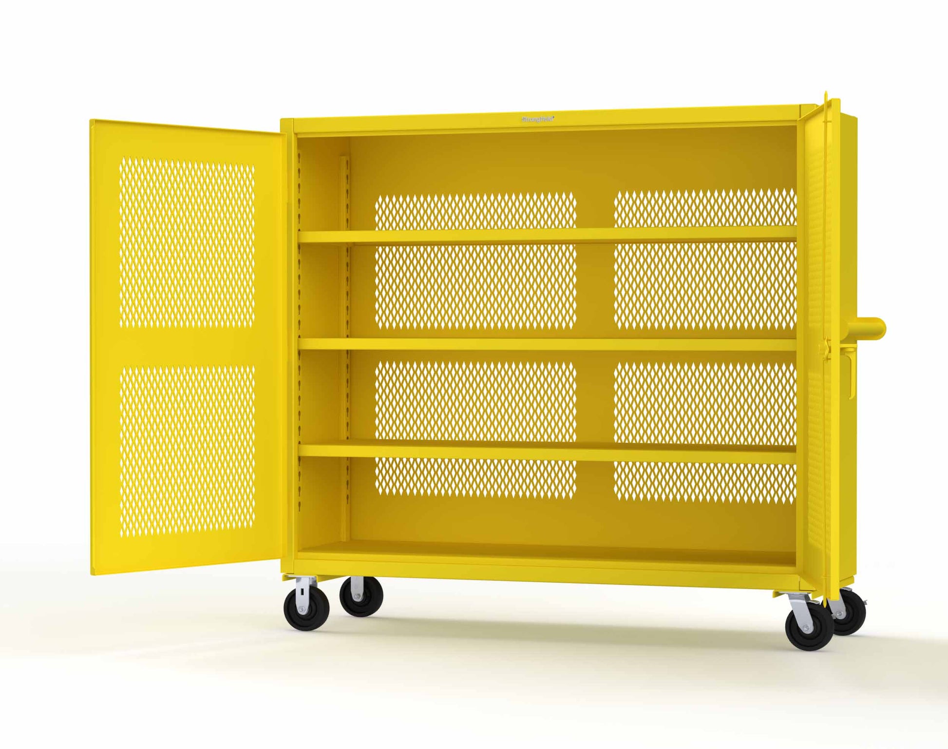 Extreme Duty 12 GA Fully-Ventilated Mobile Cabinet with 3 Shelves - 72 In. W x 24 In. D x 68 In. H - 65-VB-243-CA-1021