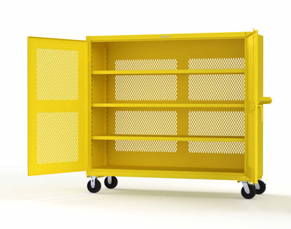 Extreme Duty 12 GA Fully-Ventilated Mobile Cabinet with 3 Shelves - 72 In. W x 24 In. D x 68 In. H - 65-VB-243-CA-1021