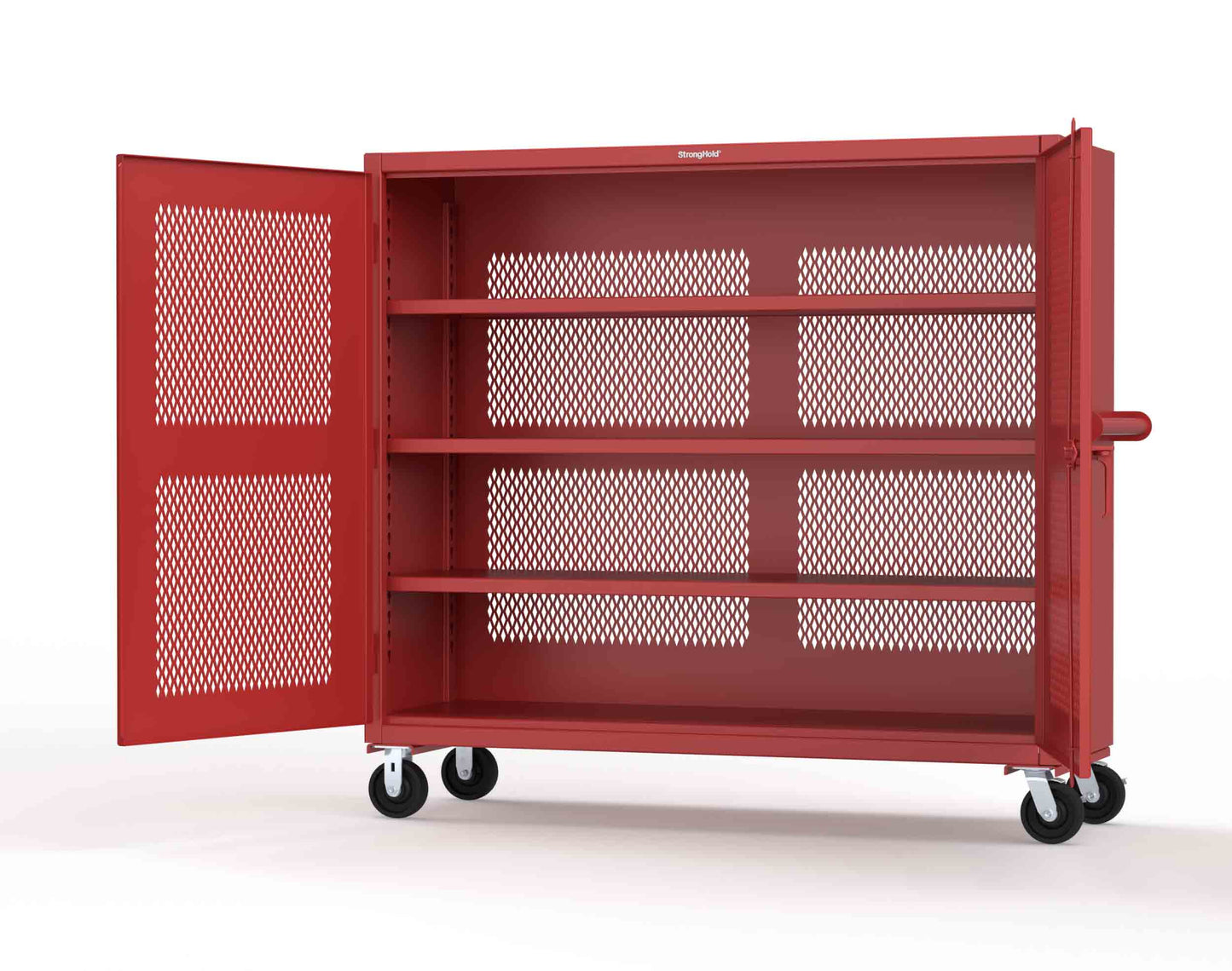 Extreme Duty 12 GA Fully-Ventilated Mobile Cabinet with 3 Shelves - 72 In. W x 24 In. D x 68 In. H - 65-VB-243-CA-3001