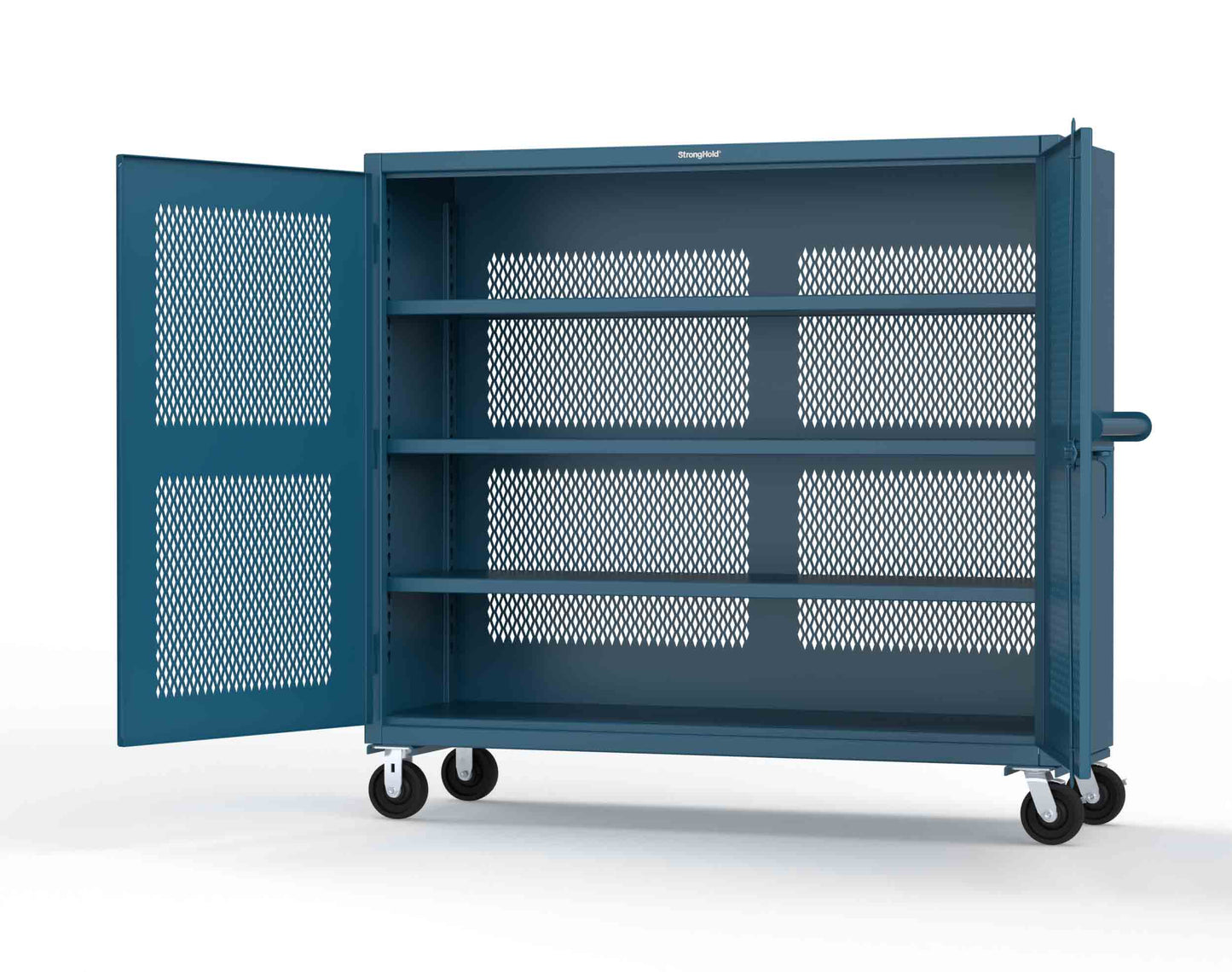 Extreme Duty 12 GA Fully-Ventilated Mobile Cabinet with 3 Shelves - 72 In. W x 24 In. D x 68 In. H - 65-VB-243-CA-5001