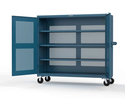 Extreme Duty 12 GA Fully-Ventilated Mobile Cabinet with 3 Shelves - 72 In. W x 24 In. D x 68 In. H - 65-VB-243-CA-5001