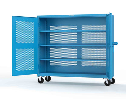 Extreme Duty 12 GA Fully-Ventilated Mobile Cabinet with 3 Shelves - 72 In. W x 24 In. D x 68 In. H - 65-VB-243-CA-5012
