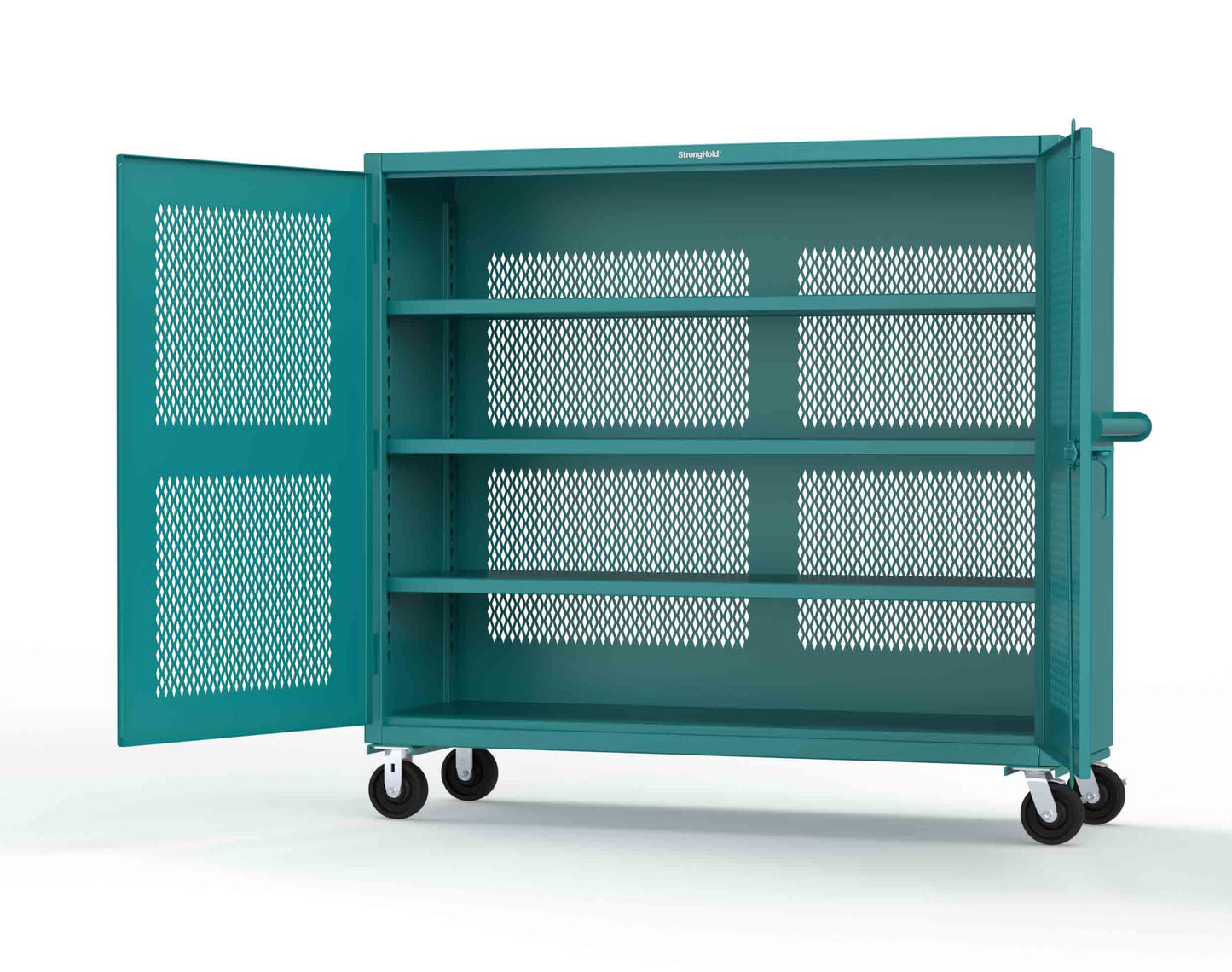 Extreme Duty 12 GA Fully-Ventilated Mobile Cabinet with 3 Shelves - 72 In. W x 24 In. D x 68 In. H - 65-VB-243-CA-5021