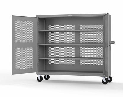 Extreme Duty 12 GA Fully-Ventilated Mobile Cabinet with 3 Shelves - 72 In. W x 24 In. D x 68 In. H - 65-VB-243-CA-7037