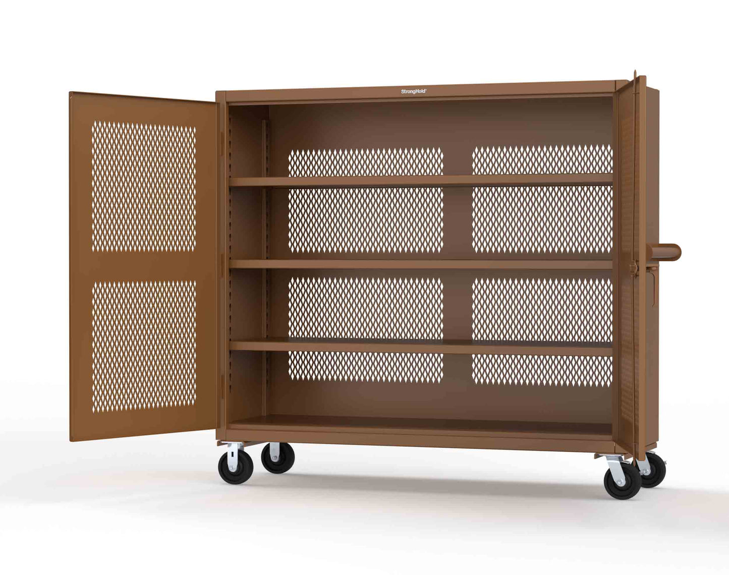 Extreme Duty 12 GA Fully-Ventilated Mobile Cabinet with 3 Shelves - 72 In. W x 24 In. D x 68 In. H - 65-VB-243-CA-8008