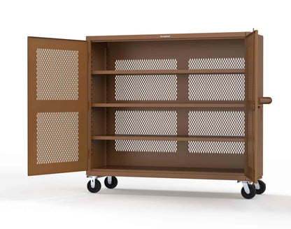 Extreme Duty 12 GA Fully-Ventilated Mobile Cabinet with 3 Shelves - 72 In. W x 24 In. D x 68 In. H - 65-VB-243-CA-8008