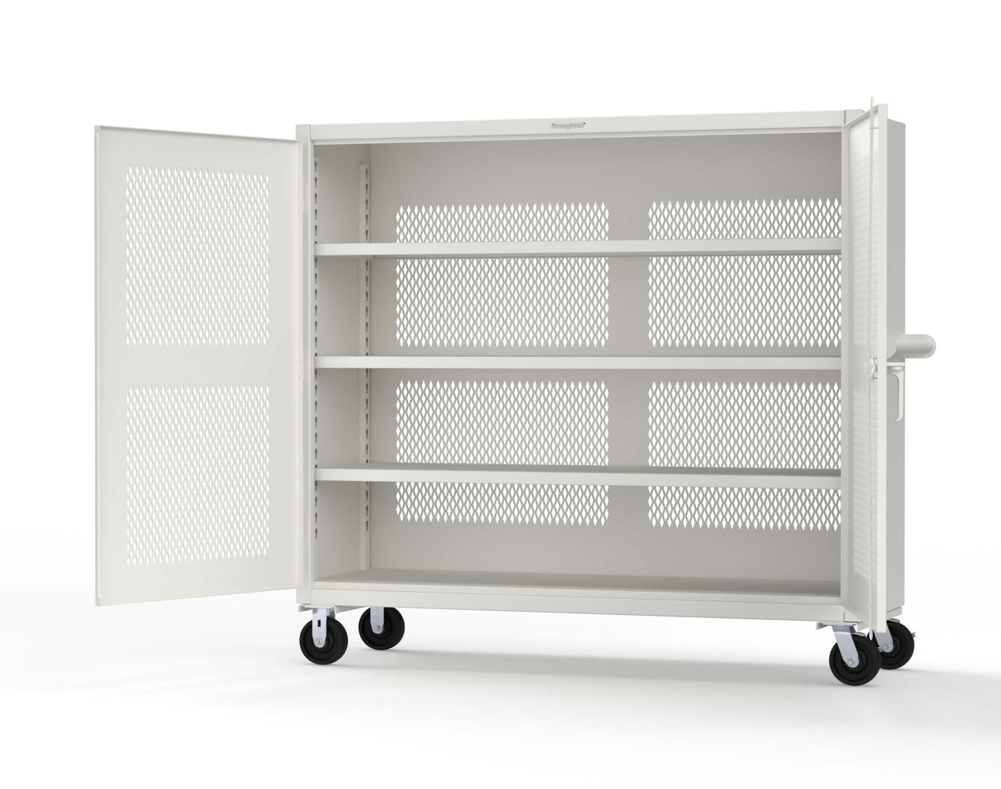 Extreme Duty 12 GA Fully-Ventilated Mobile Cabinet with 3 Shelves - 72 In. W x 24 In. D x 68 In. H - 65-VB-243-CA-9003