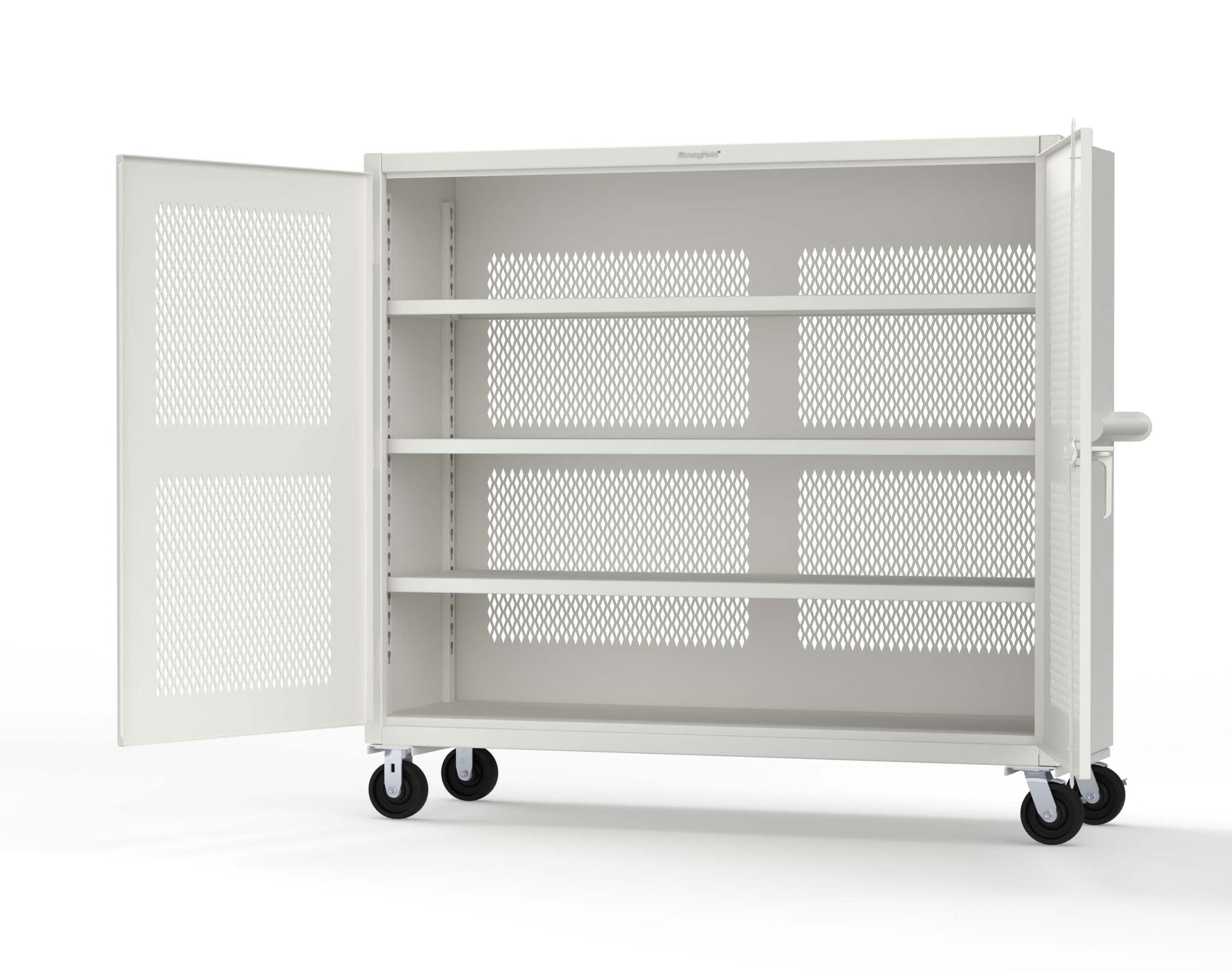 Extreme Duty 12 GA Fully-Ventilated Mobile Cabinet with 3 Shelves - 72 In. W x 24 In. D x 68 In. H - 65-VB-243-CA-9003