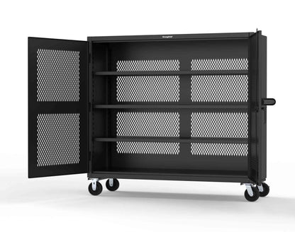 Extreme Duty 12 GA Fully-Ventilated Mobile Cabinet with 3 Shelves - 72 In. W x 24 In. D x 68 In. H - 65-VB-243-CA-9005