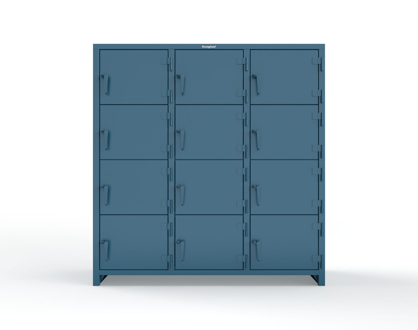Extra Heavy Duty 14 GA 4-Tier Locker, 12 Compartments -72 in. W x 24 in. D x 75 in. H - 66-12D-24-4T-L-5001