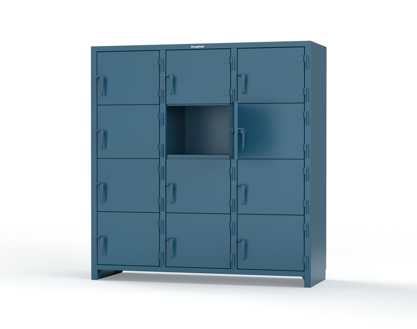 Extra Heavy Duty 14 GA 4-Tier Locker, 12 Compartments -72 in. W x 24 in. D x 75 in. H - 66-12D-24-4T-L-5001