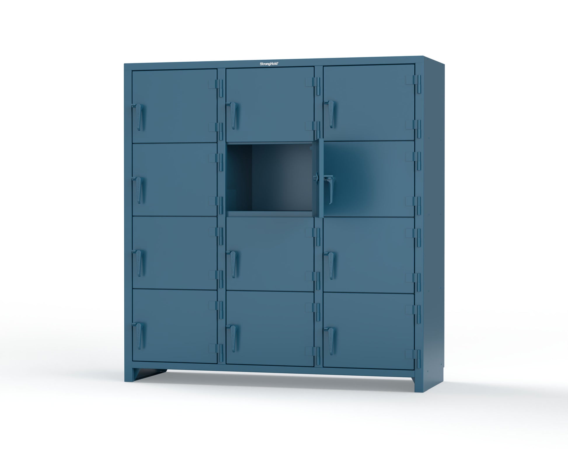 Extra Heavy Duty 14 GA 4-Tier Locker, 12 Compartments -72 in. W x 24 in. D x 75 in. H - 66-12D-24-4T-L-5001
