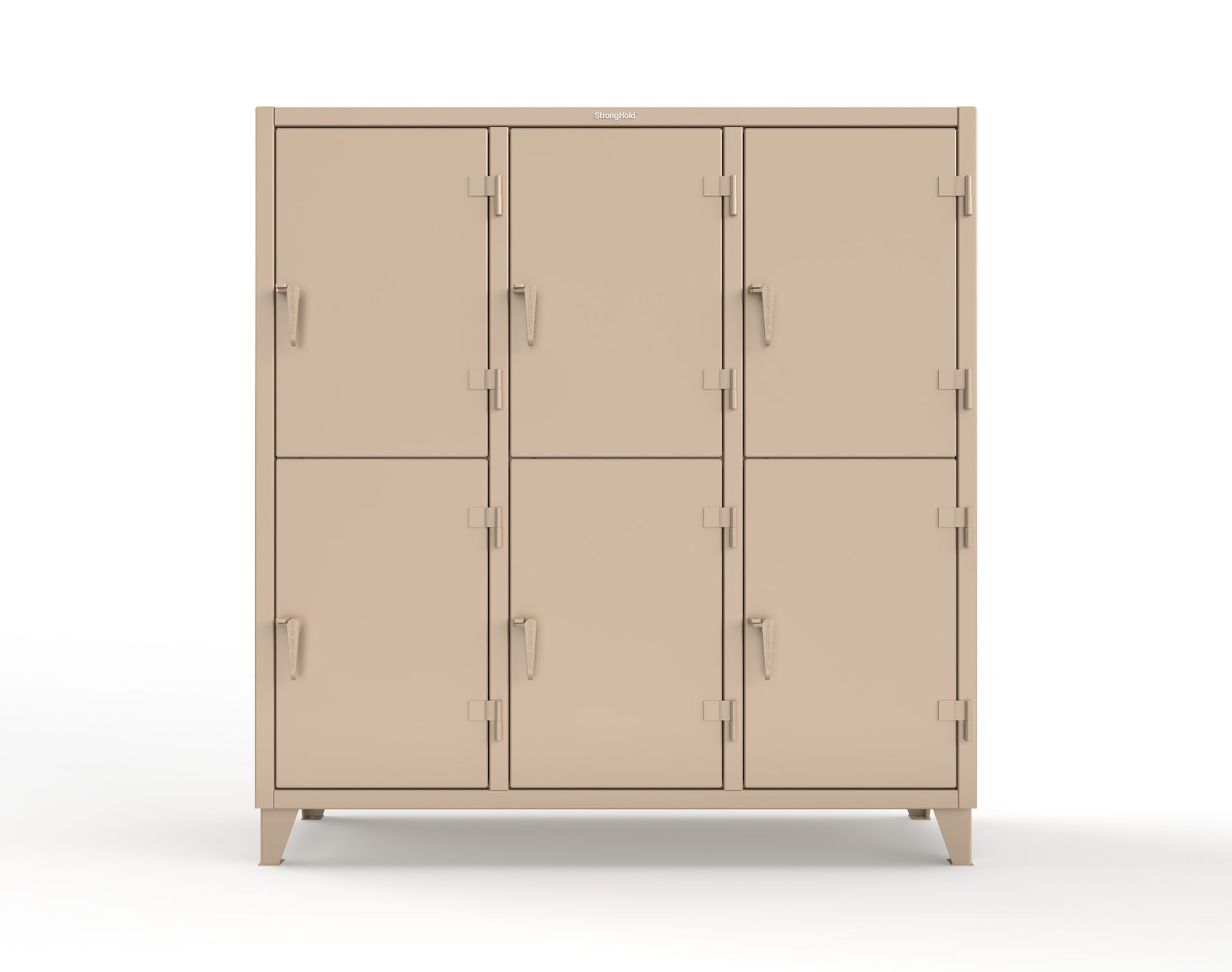 Extreme Duty 12 GA Double-Tier Locker with 6 Compartments, 9 Shelves, 12 Drawers - 74 in. W x 24in. D x 78 in. H - 66-24-2TPL-12DB-1019