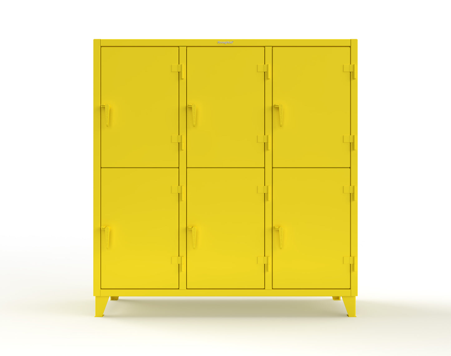 Extreme Duty 12 GA Double-Tier Locker with 6 Compartments, 9 Shelves, 12 Drawers - 74 in. W x 24in. D x 78 in. H - 66-24-2TPL-12DB-1023