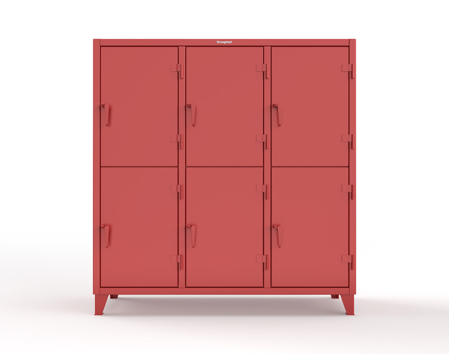 Extreme Duty 12 GA Double-Tier Locker with 6 Compartments, 9 Shelves, 12 Drawers - 74 in. W x 24in. D x 78 in. H - 66-24-2TPL-12DB-3001