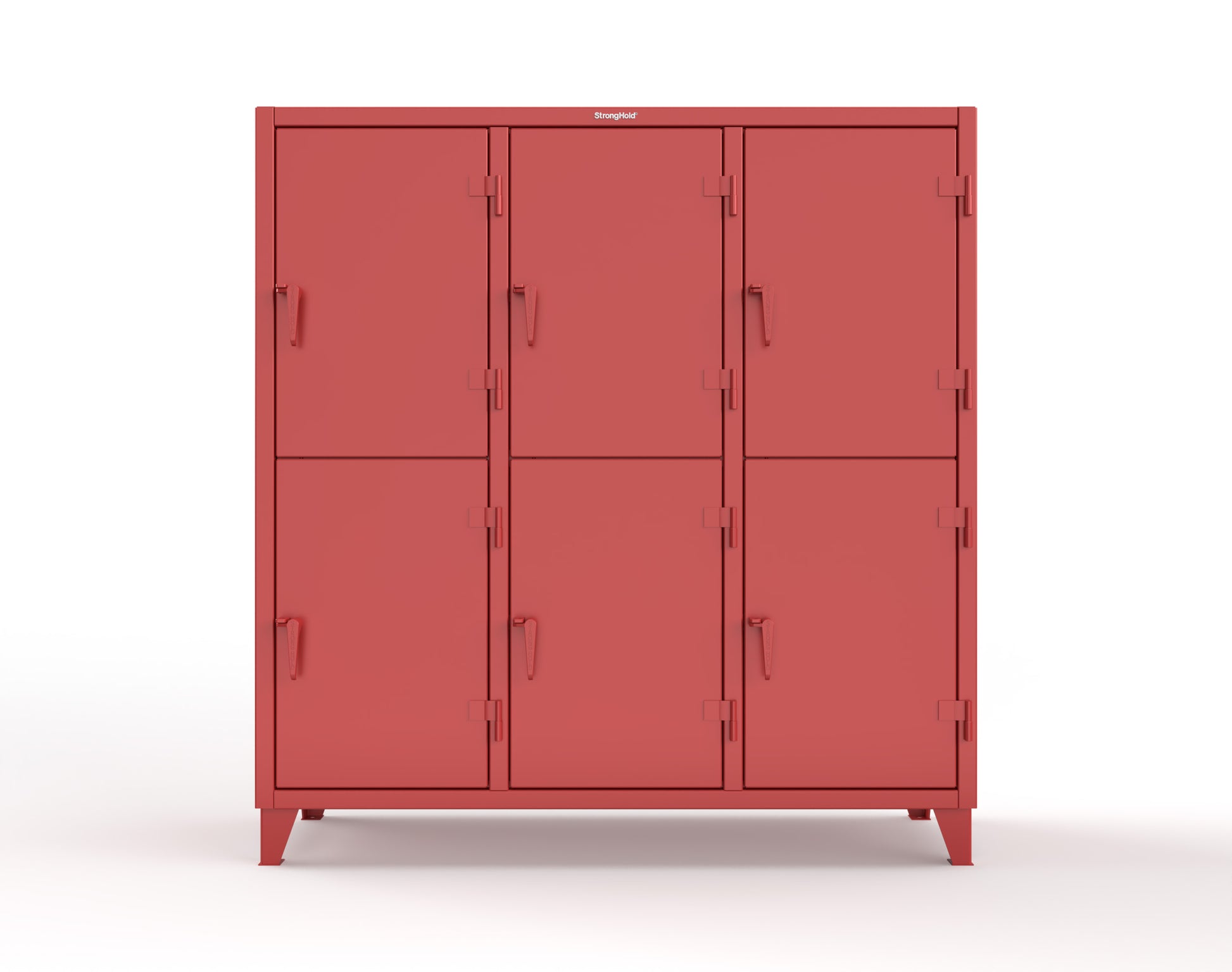Extreme Duty 12 GA Double-Tier Locker with 6 Compartments, 9 Shelves, 12 Drawers - 74 in. W x 24in. D x 78 in. H - 66-24-2TPL-12DB-3001