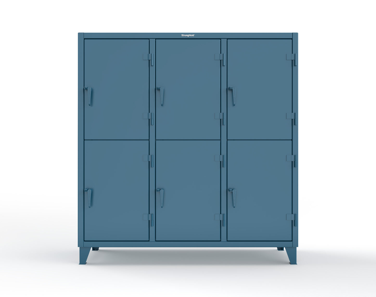 Extreme Duty 12 GA Double-Tier Locker with 6 Compartments, 9 Shelves, 12 Drawers - 74 in. W x 24in. D x 78 in. H - 66-24-2TPL-12DB-5010