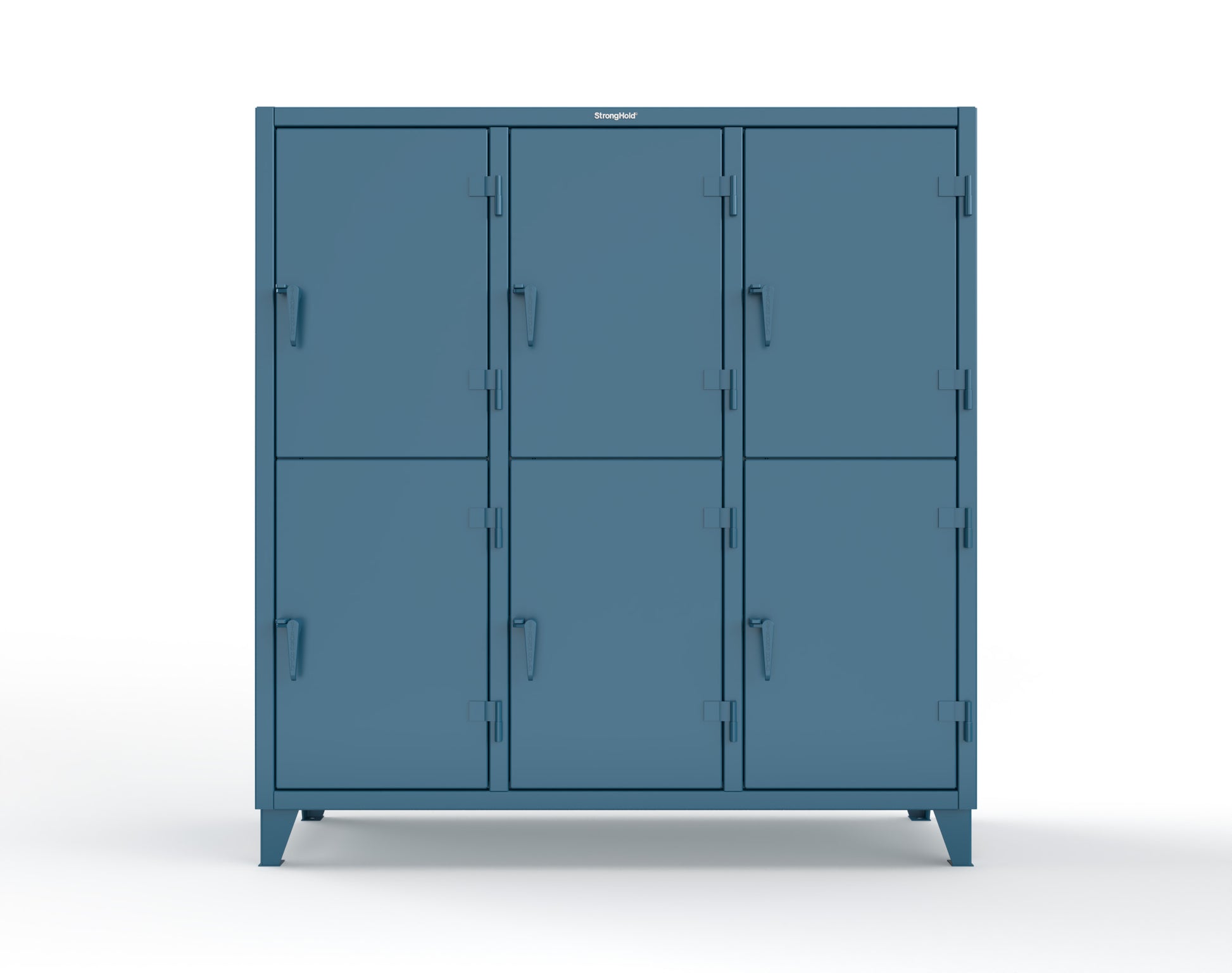 Extreme Duty 12 GA Double-Tier Locker with 6 Compartments, 9 Shelves, 12 Drawers - 74 in. W x 24in. D x 78 in. H - 66-24-2TPL-12DB-5010