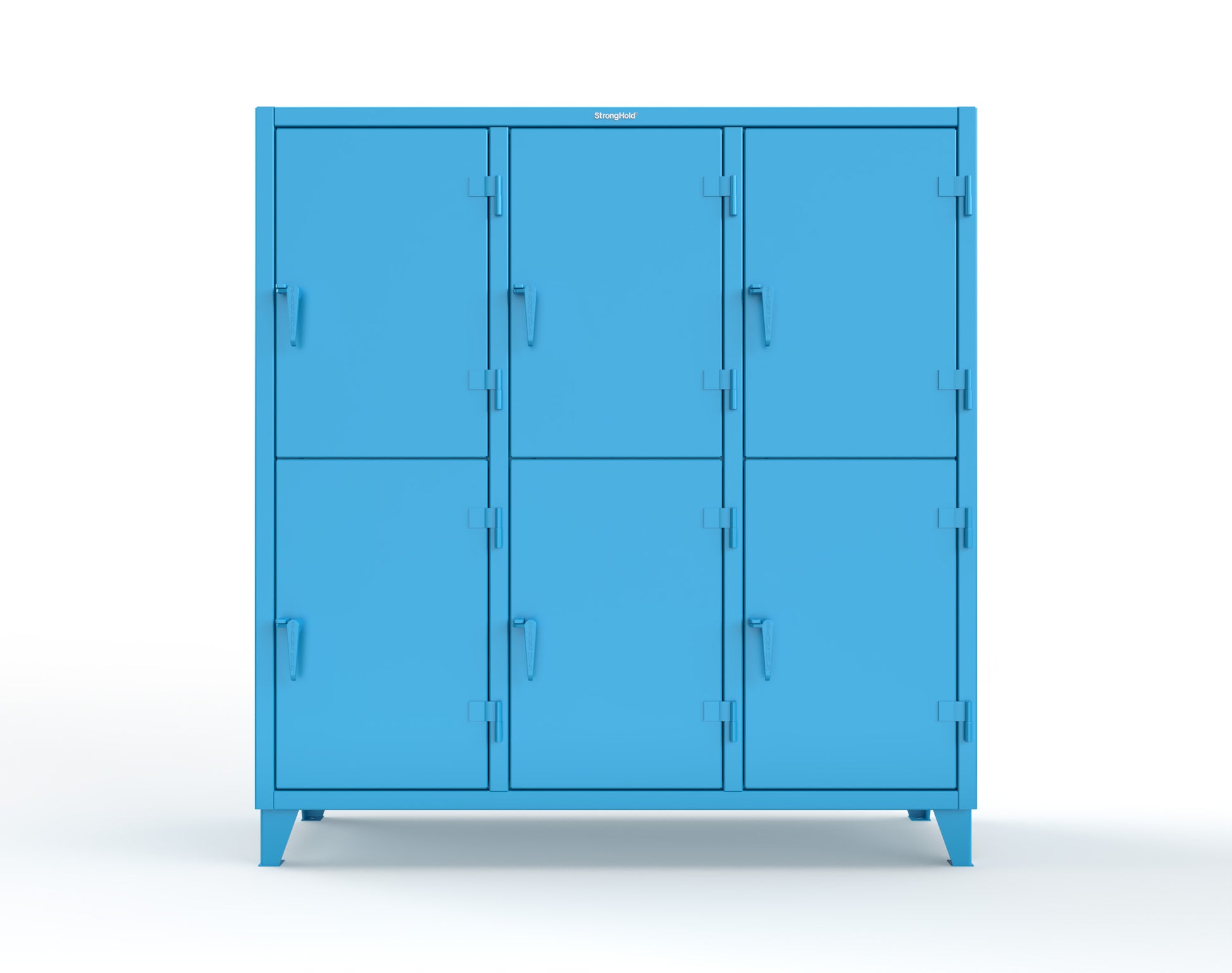 Extreme Duty 12 GA Double-Tier Locker with 6 Compartments, 9 Shelves, 12 Drawers - 74 in. W x 24in. D x 78 in. H - 66-24-2TPL-12DB-5012