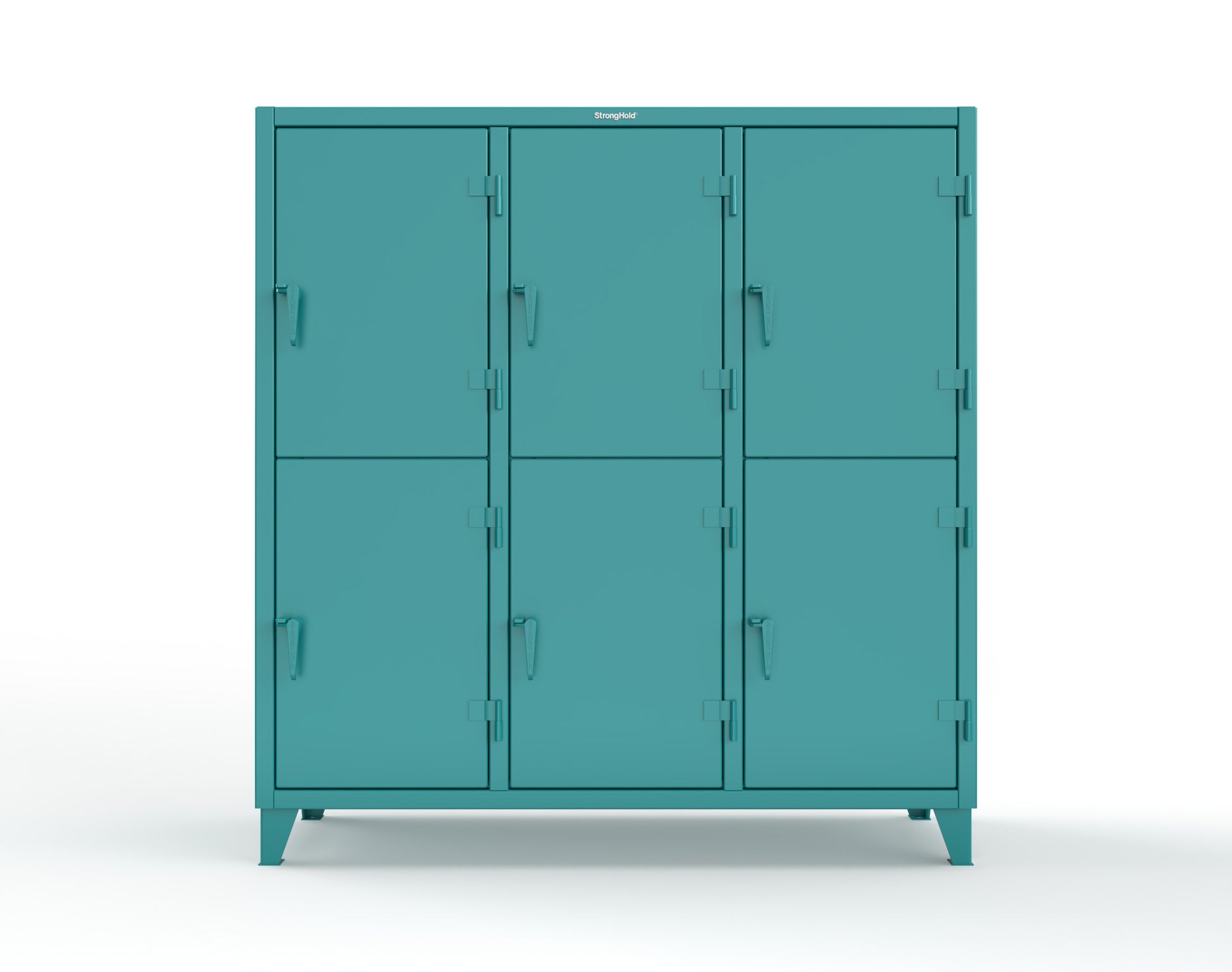 Extreme Duty 12 GA Double-Tier Locker with 6 Compartments, 9 Shelves, 12 Drawers - 74 in. W x 24in. D x 78 in. H - 66-24-2TPL-12DB-5021