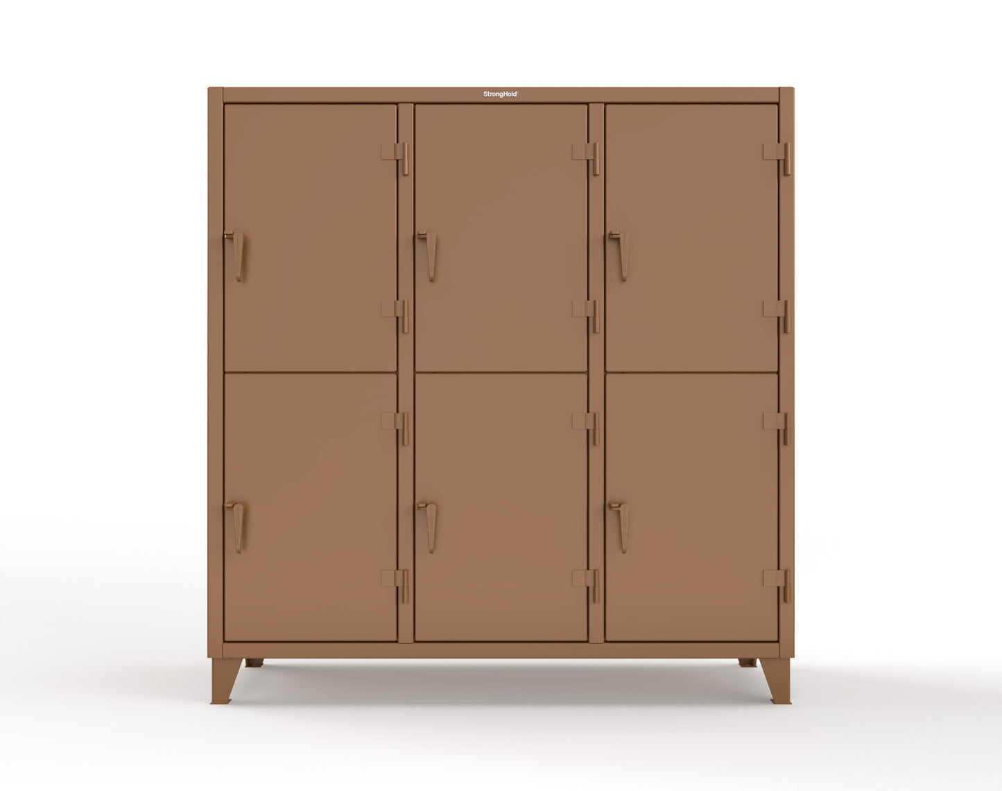 Extreme Duty 12 GA Double-Tier Locker with 6 Compartments, 9 Shelves, 12 Drawers - 74 in. W x 24in. D x 78 in. H - 66-24-2TPL-12DB-8025