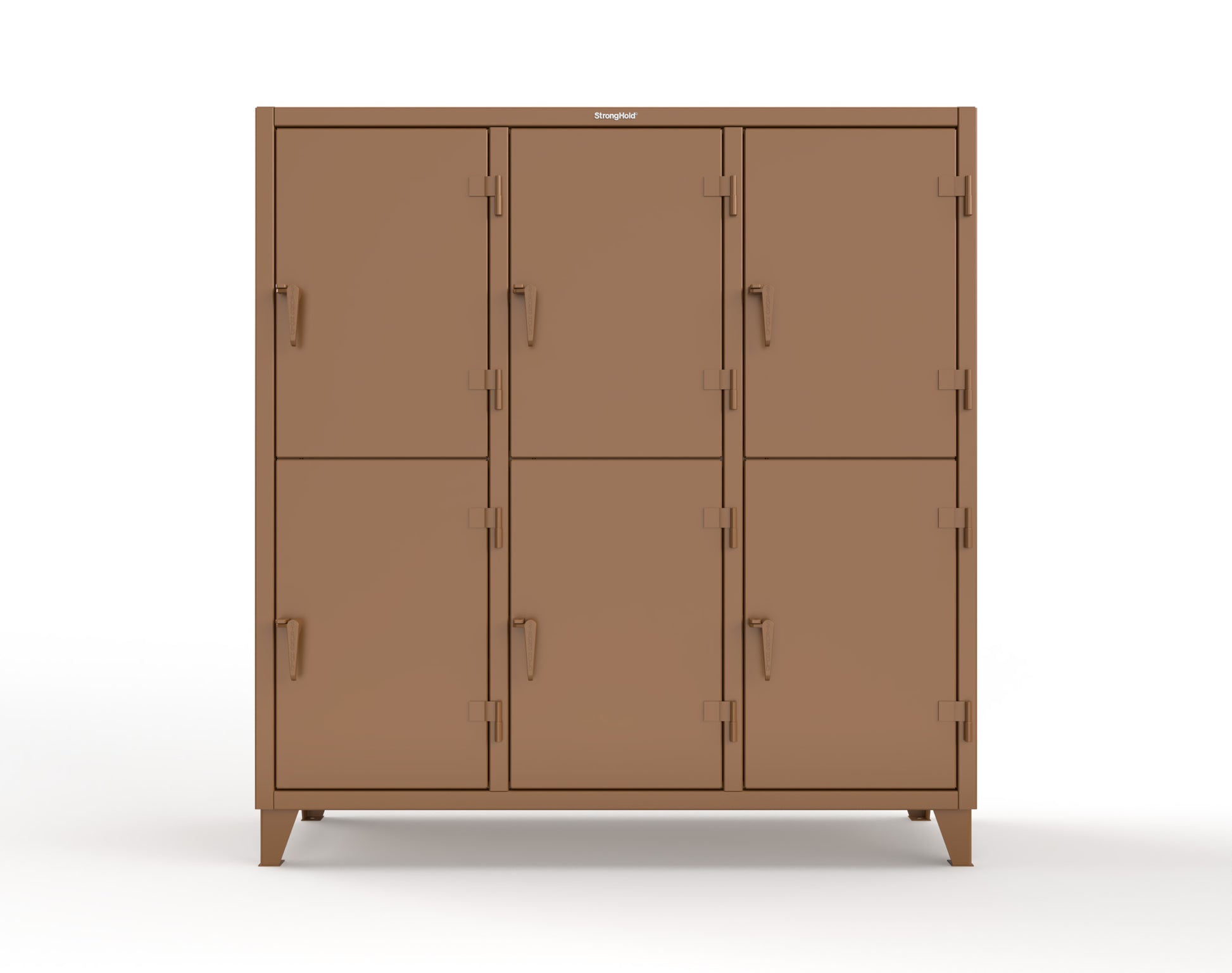 Extreme Duty 12 GA Double-Tier Locker with 6 Compartments, 9 Shelves, 12 Drawers - 74 in. W x 24in. D x 78 in. H - 66-24-2TPL-12DB-8025