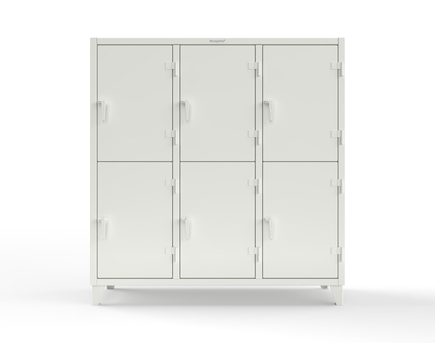 Extreme Duty 12 GA Double-Tier Locker with 6 Compartments, 9 Shelves, 12 Drawers - 74 in. W x 24in. D x 78 in. H - 66-24-2TPL-12DB-9003