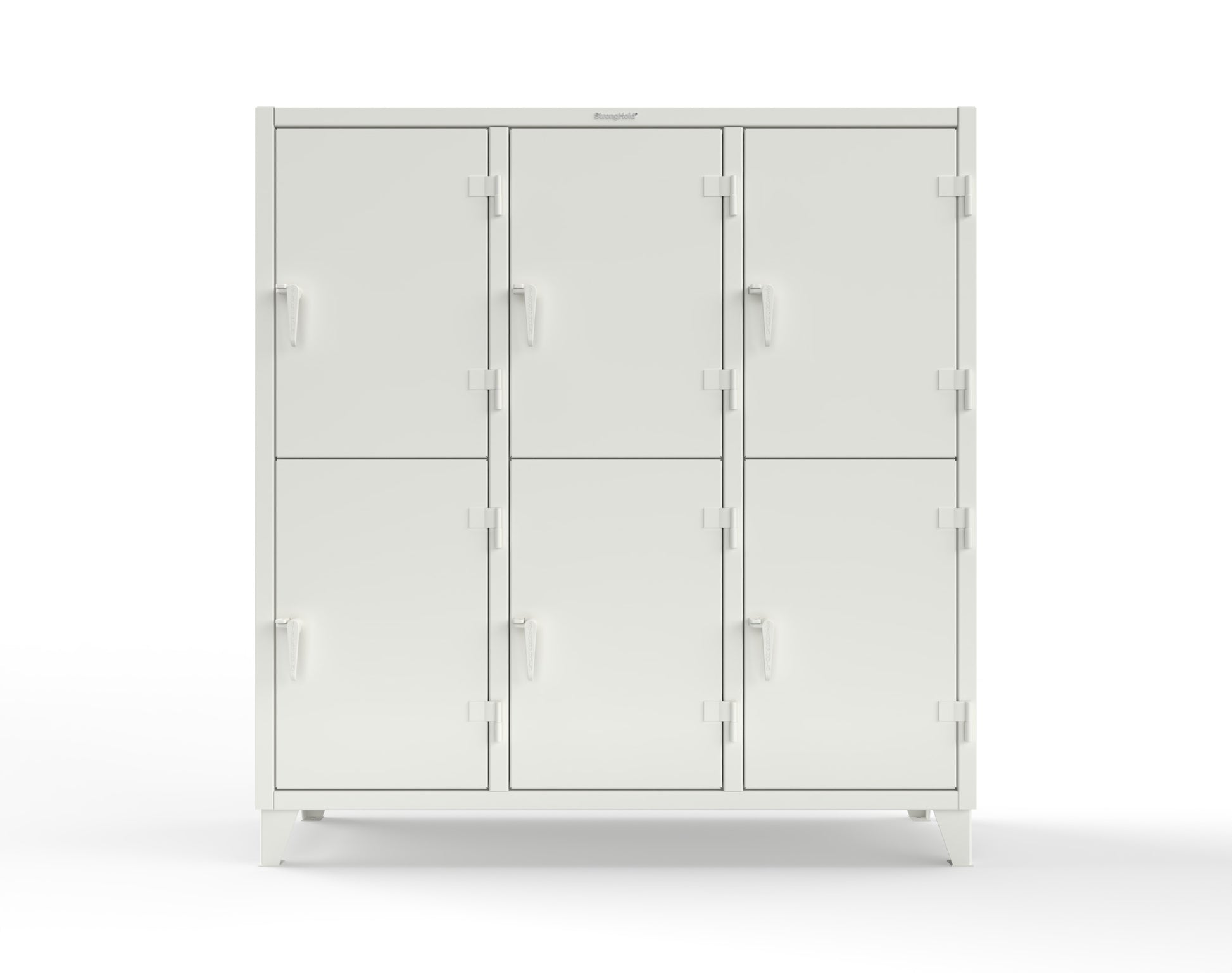 Extreme Duty 12 GA Double-Tier Locker with 6 Compartments, 9 Shelves, 12 Drawers - 74 in. W x 24in. D x 78 in. H - 66-24-2TPL-12DB-9003