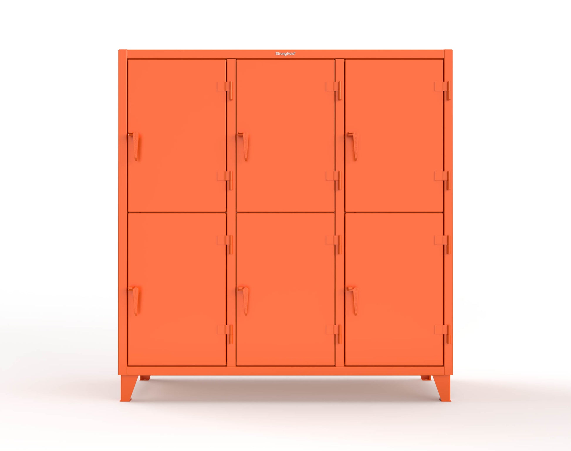 Extreme Duty 12 GA Double-Tier Locker with 6 Compartments, 12 Shelves, Coat Hooks - 74 in. W x 24in. D x 78 in. H - 66-24-2TPL-2004