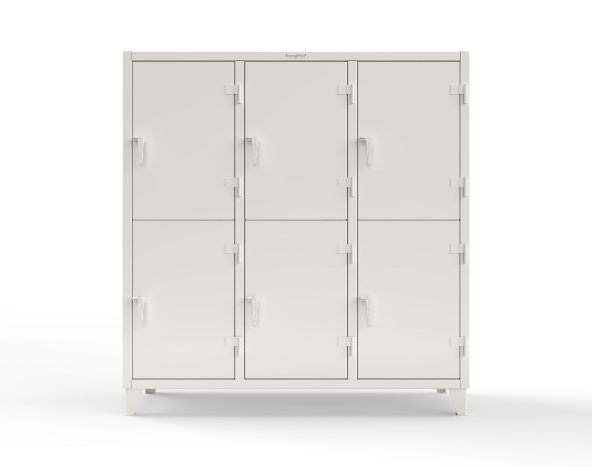 Extreme Duty 12 GA Double-Tier Locker with 6 Compartments, 12 Shelves, Coat Hooks - 74 in. W x 24in. D x 78 in. H - 66-24-2TPL-9003