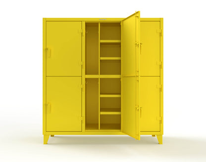 Extreme Duty 12 GA Double-Tier Locker with 6 Compartments, 12 Shelves, Coat Hooks - 74 in. W x 24in. D x 78 in. H - 66-24-2TPL-1023