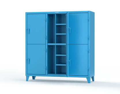 Extreme Duty 12 GA Double-Tier Locker with 6 Compartments, 12 Shelves, Coat Hooks - 74 in. W x 24in. D x 78 in. H - 66-24-2TPL-5012