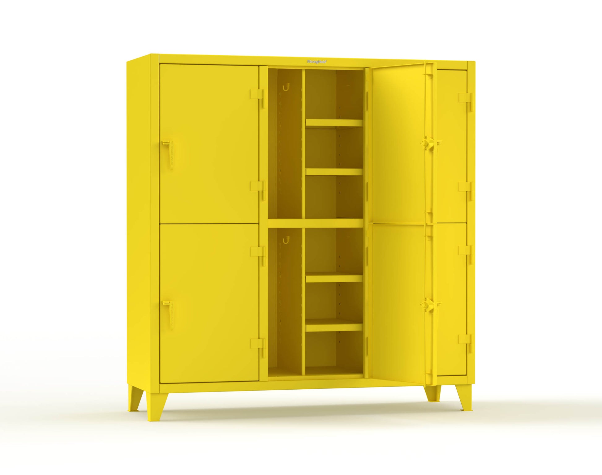 Extreme Duty 12 GA Double-Tier Locker with 6 Compartments, 12 Shelves, Coat Hooks - 74 in. W x 24in. D x 78 in. H - 66-24-2TPL-1023