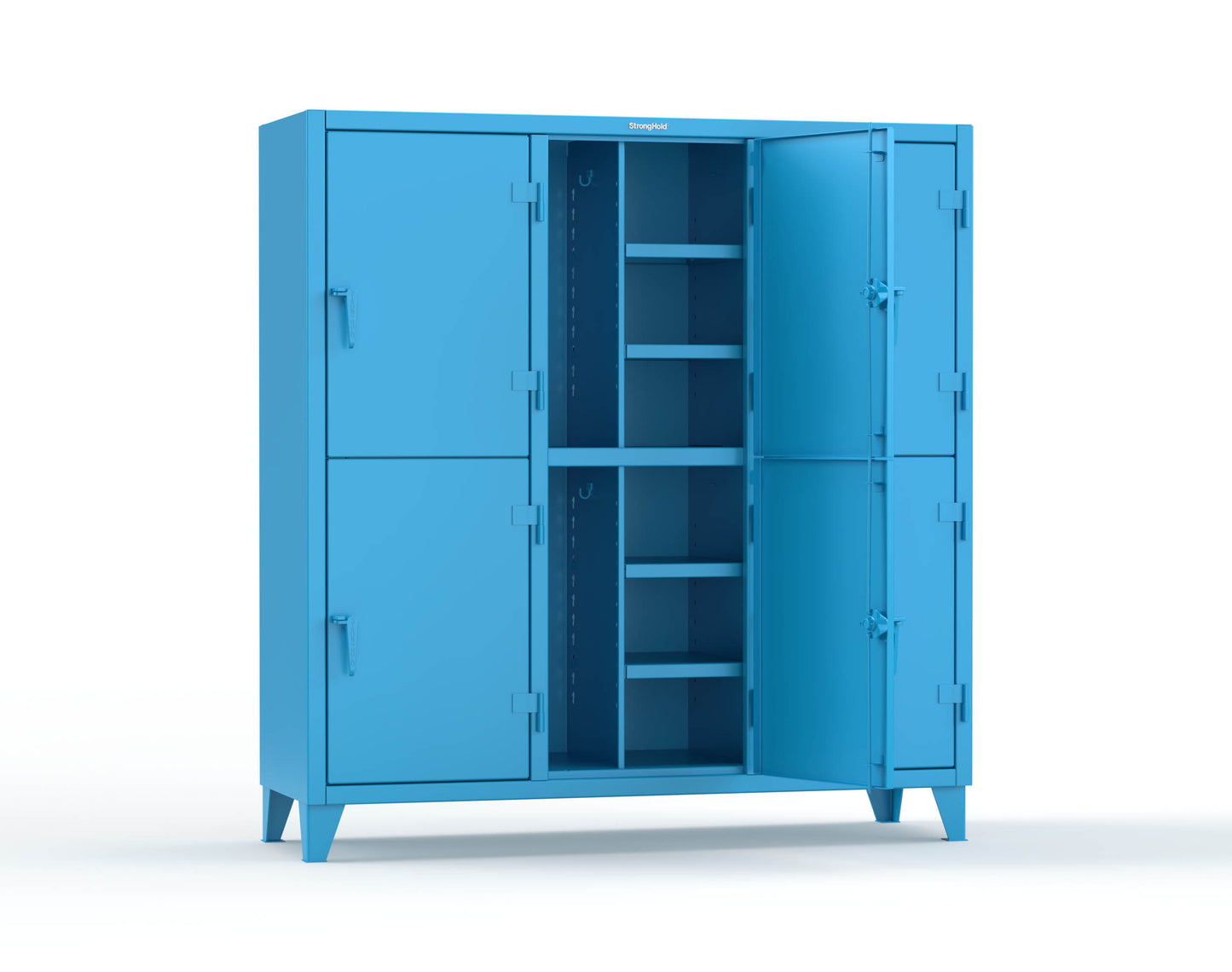 Extreme Duty 12 GA Double-Tier Locker with 6 Compartments, 12 Shelves, Coat Hooks - 74 in. W x 24in. D x 78 in. H - 66-24-2TPL-5012