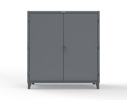 Extreme Duty 12 GA Cabinet with 6 Shelves, Shelf Dividers - 72 In. W x 24 In. D x 78 In. H - 66-246PH-42VD-7024