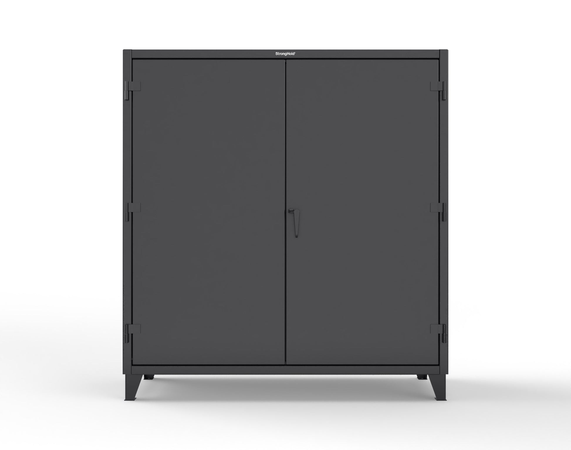 Extreme Duty 12 GA Cabinet with 6 Shelves, Shelf Dividers - 72 In. W x 24 In. D x 78 In. H - 66-246PH-42VD-9005