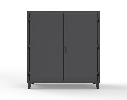 Extreme Duty 12 GA Cabinet with 6 Shelves, Shelf Dividers - 72 In. W x 24 In. D x 78 In. H - 66-246PH-42VD-9005