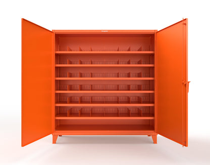 Extreme Duty 12 GA Cabinet with 6 Shelves, Shelf Dividers - 72 In. W x 24 In. D x 78 In. H - 66-246PH-42VD-2009